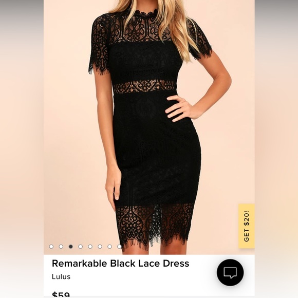 Lulus Black Lace midi dress - Picture 2 of 4